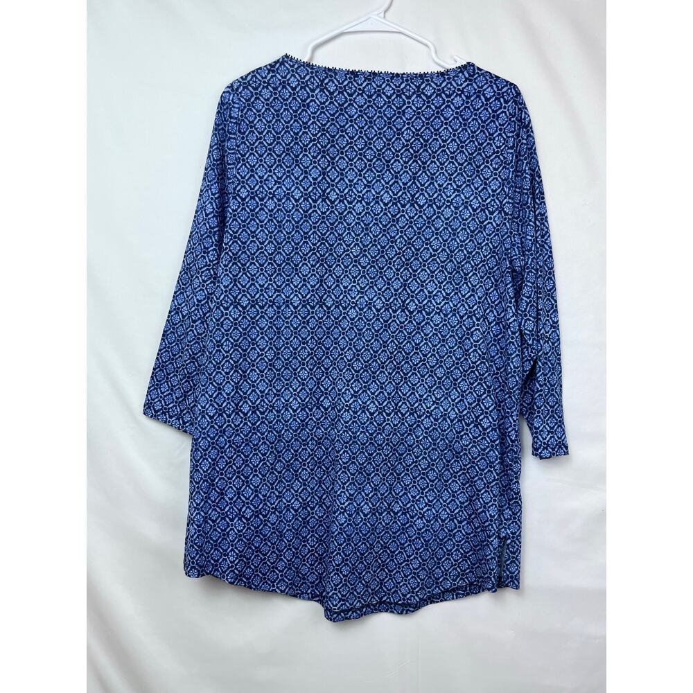 Lauren Ralph Lauren Women XL Blue Long Sleeve Lagenlook Travel Cruisewear Top - Picture 2 of 6